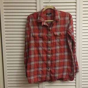 Madewell Red Plaid Button Down Shirt